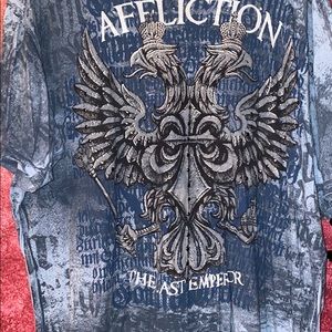 Affliction Signature Series Blue T-Shirt Size 2XL